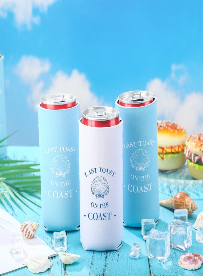 Ninehaoou 12 Count Last Toast on the Coast Bachelorette Party Can Sleeves Blue Beach Bachelorette Party Decoration Accessories Beach Party Favors Bulk for Bride Bridesmaid Gifts(5.5 x 3.5 Inches) - Image 4